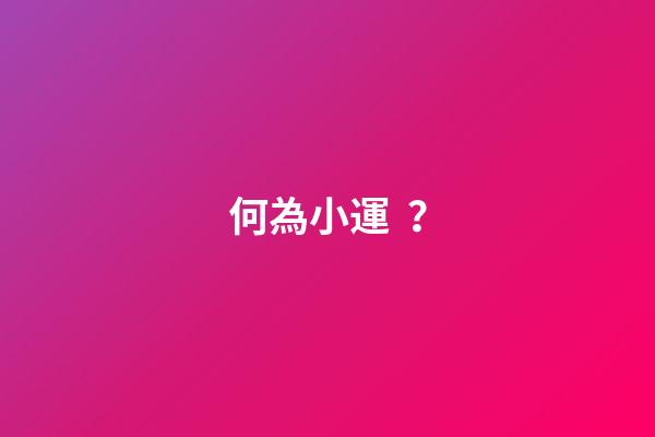 何為小運？